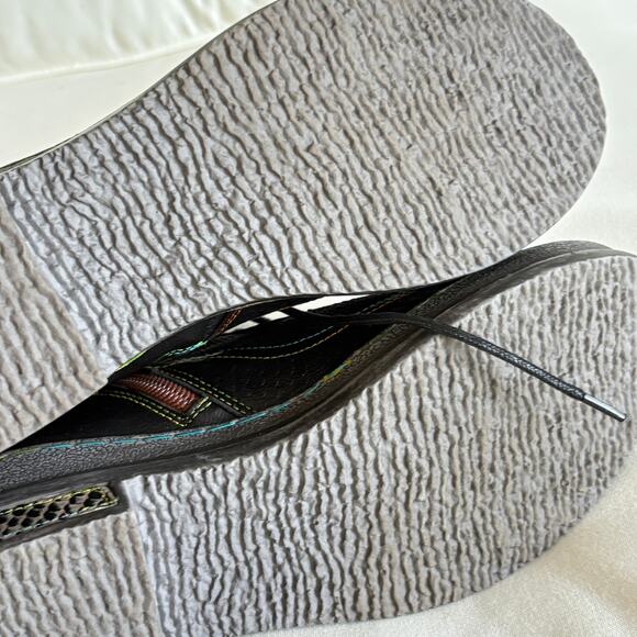 CrazyCatz Patchwork Boots 9.5 Black Leather Ankle Bootie Combat Boho Art to Wear - Picture 6 of 7